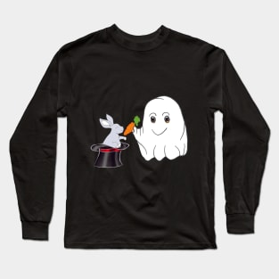 Ghost with carrot and rabbit in a hat Long Sleeve T-Shirt